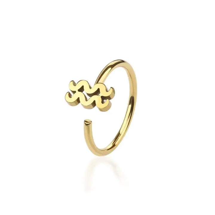 Zodiac Symbol Nose Hoop Ring