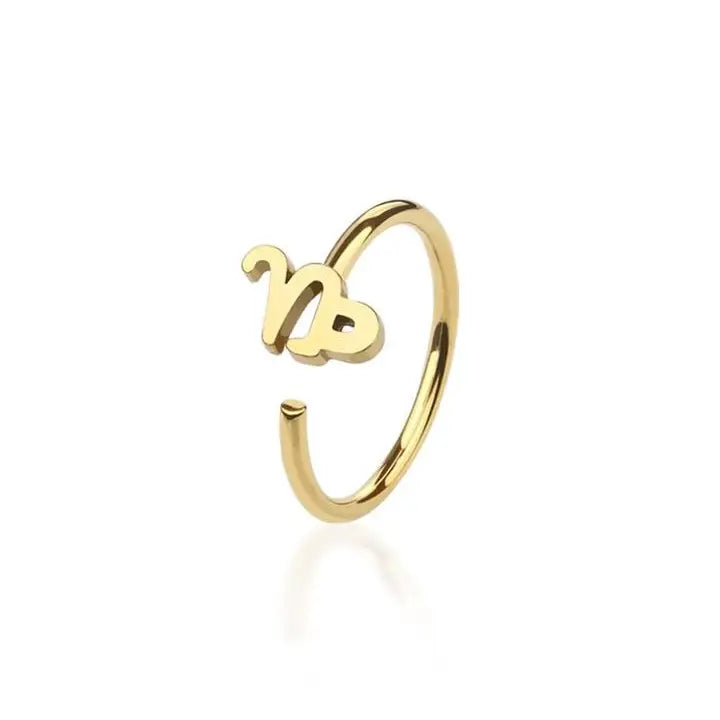 Zodiac Symbol Nose Hoop Ring