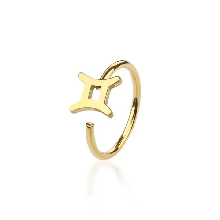 Zodiac Symbol Nose Hoop Ring