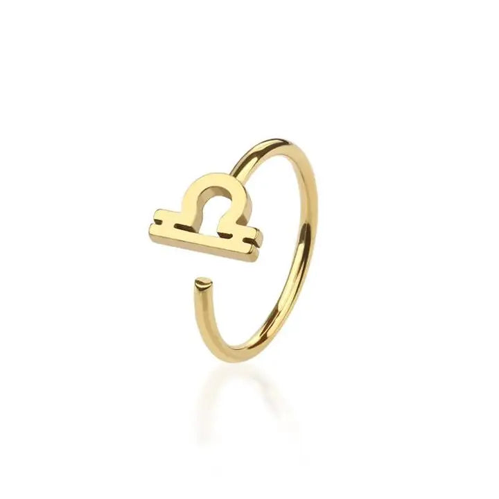 Zodiac Symbol Nose Hoop Ring