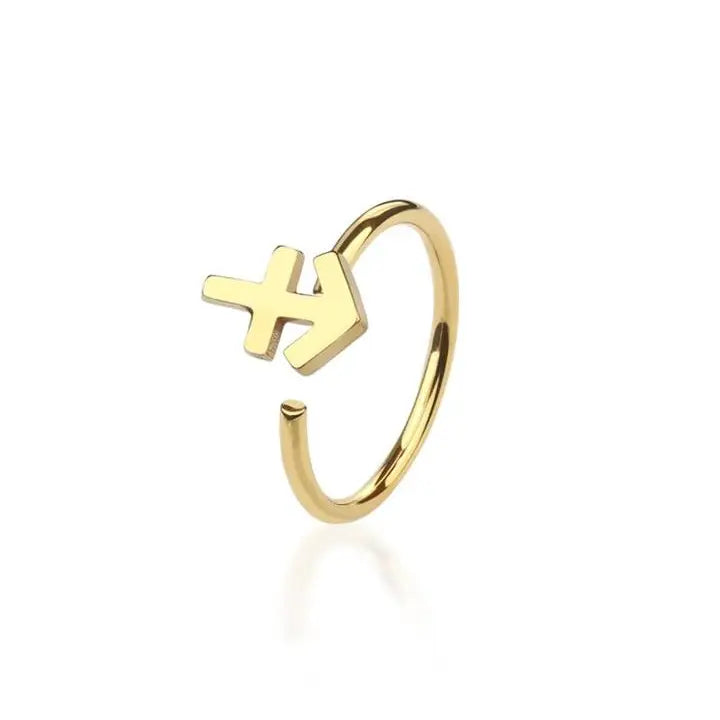 Zodiac Symbol Nose Hoop Ring